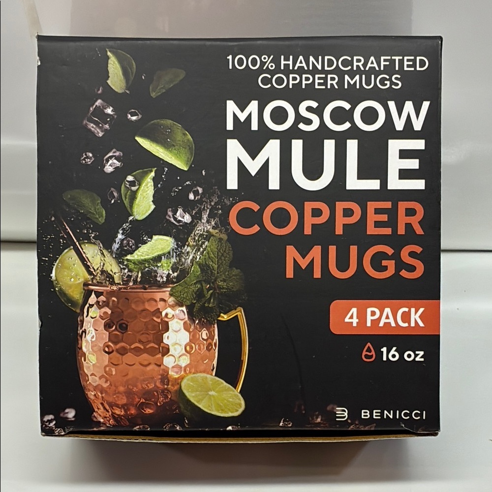 New Benicci Moscow Mule Copper Mugs 4 Pack